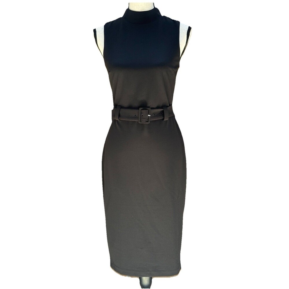 Express -Black Sleeveless - Sheath type dress, High neck type mock neck , Small.